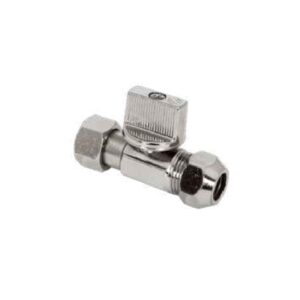 Válvula esfera PN16 Compresión-Tuerca loca Mando metal cromo - Mini 10 - 3/8TL - Imagen 1