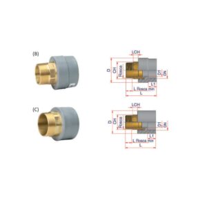 Enlace rosca macho hexagonal unión socket - Imagen 1